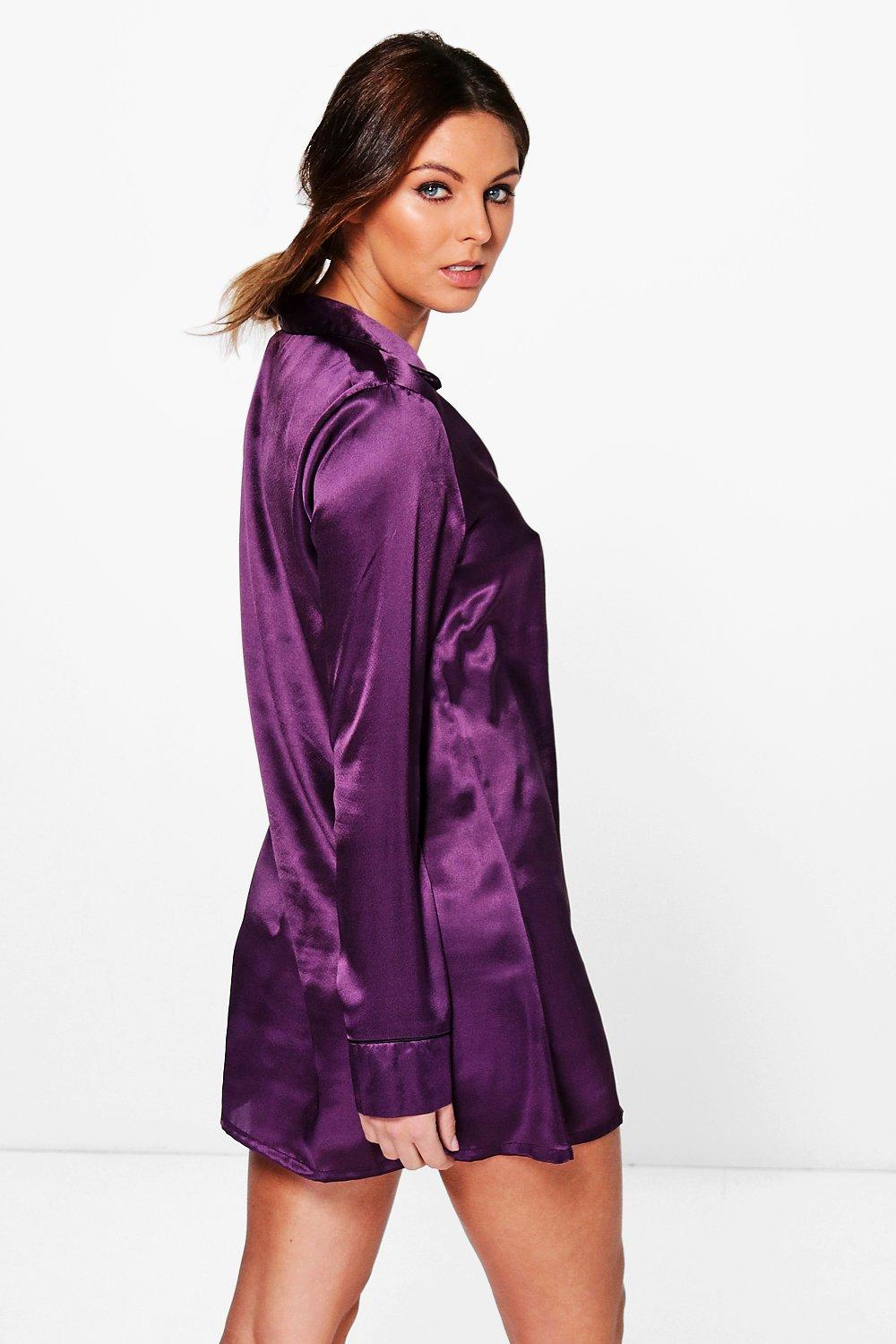 satin night shirt dress