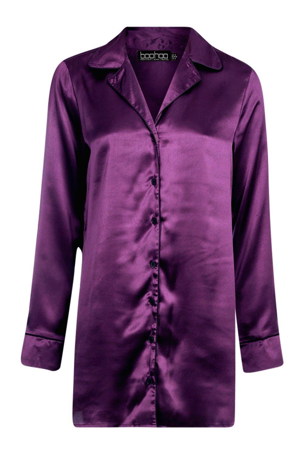 women's satin night shirts