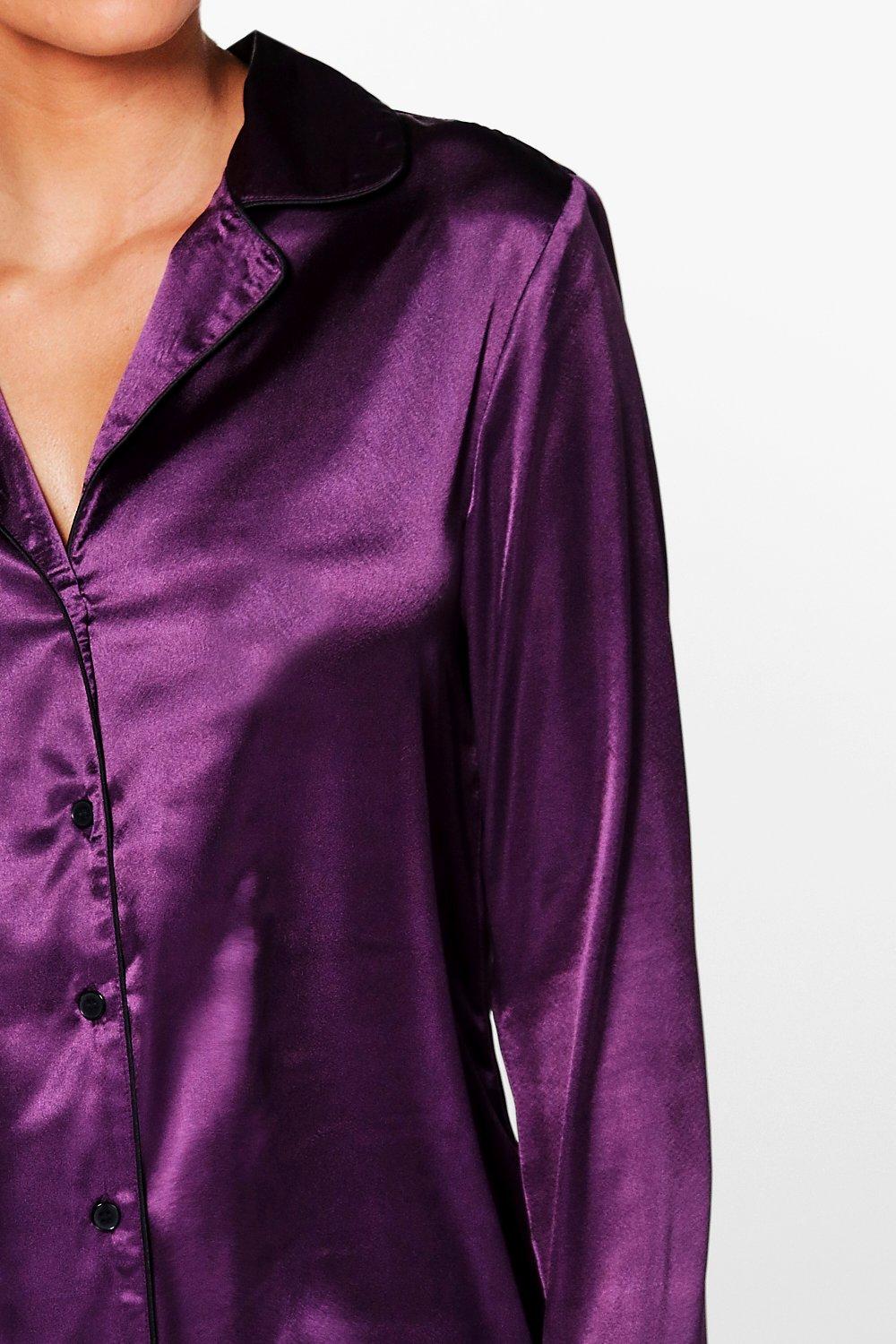 satin night shirt dress