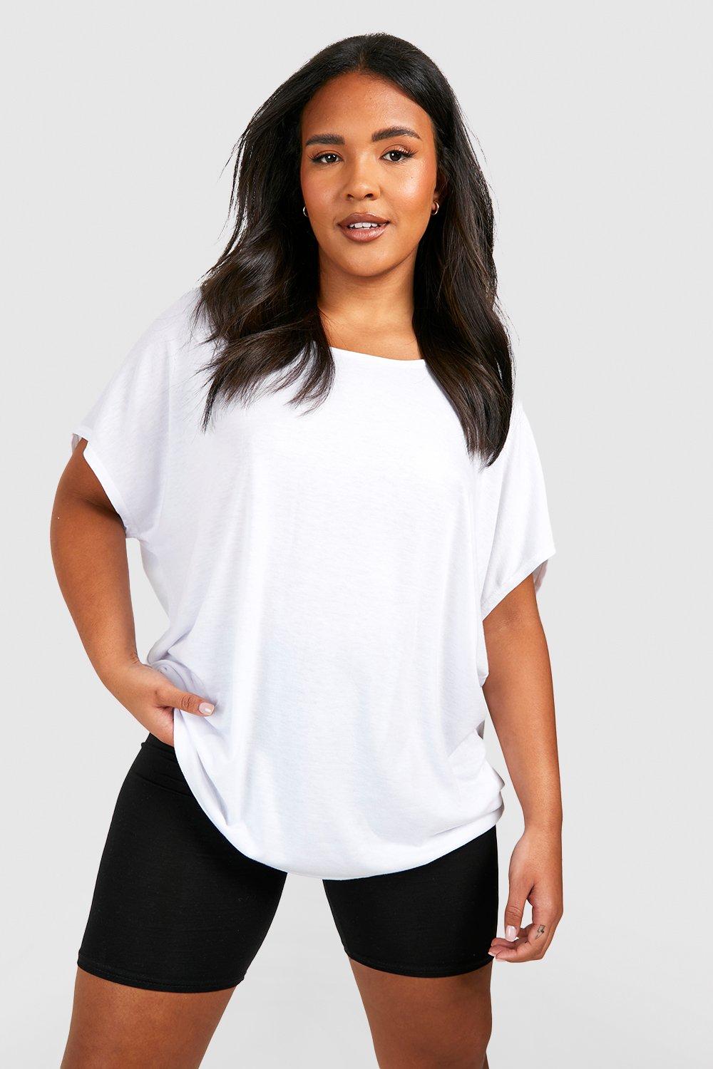 Plus Recyceltes Oversize T-Shirt - Weiß - 46, Weiß