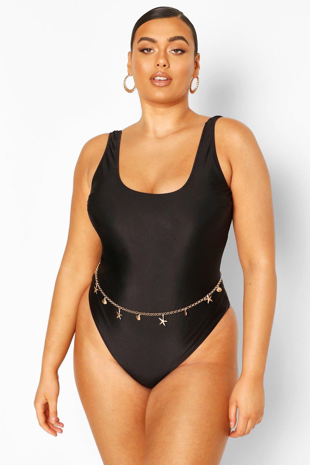 Plus Scoop Neck Swimsuit
