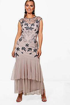 Plus Lotte Boutique Ruffle Hem Maxi Dress