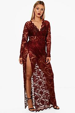 Plus Tamsin Lace Wrap Front Maxi Dress