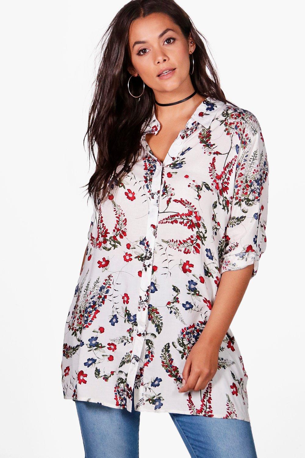 floral longline shirt