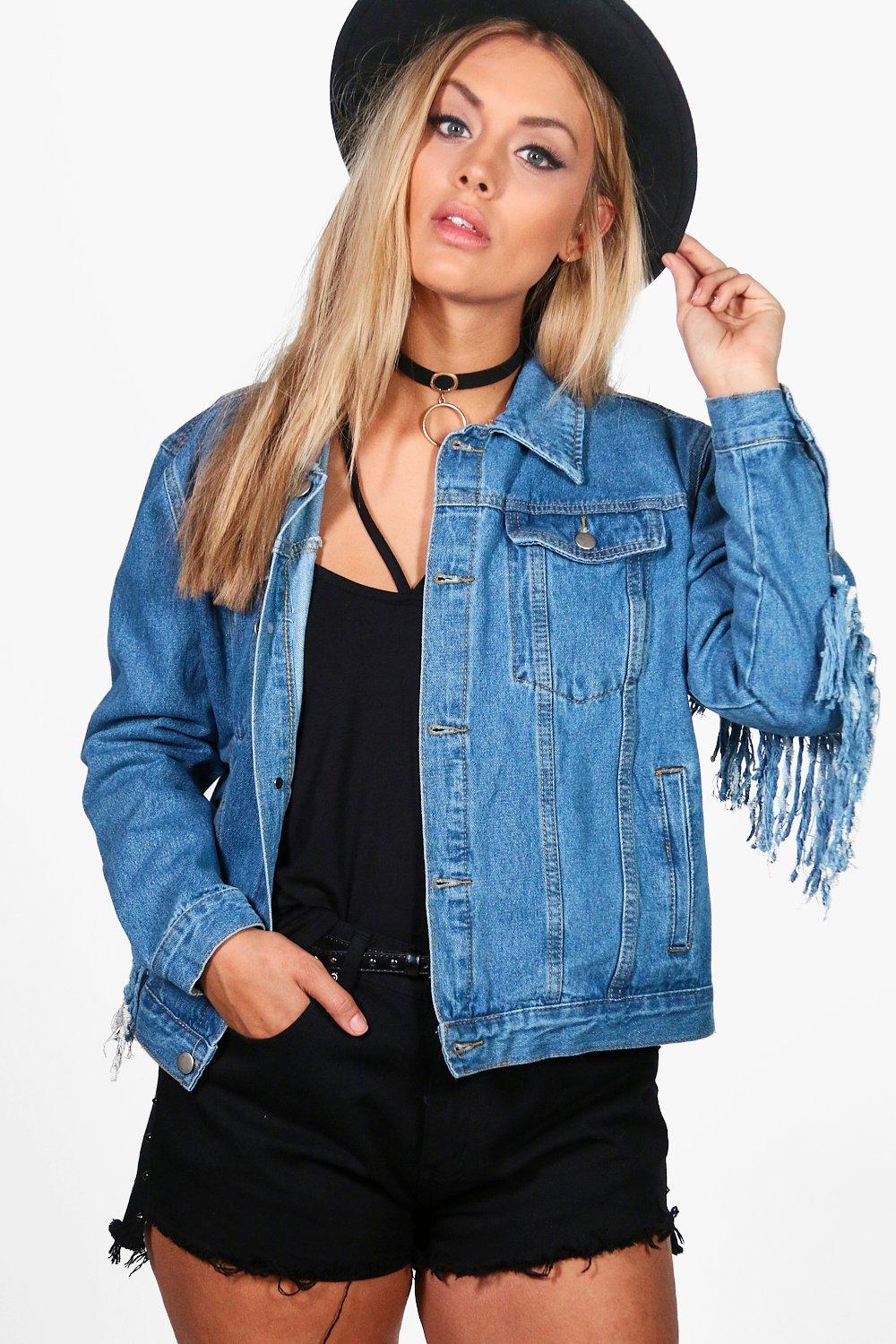 h&m fringe jacket