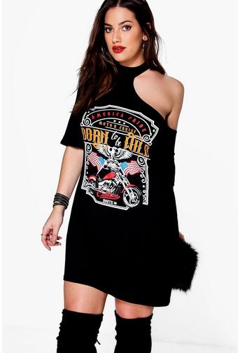 Plus Alice Choker Detail T-shirt Dress