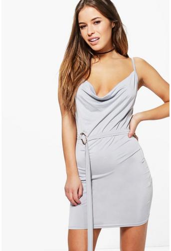 Petite Julia Cowl Neck D Ring Dress