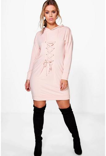 Plus Eloise Lace Up Sweat Dress