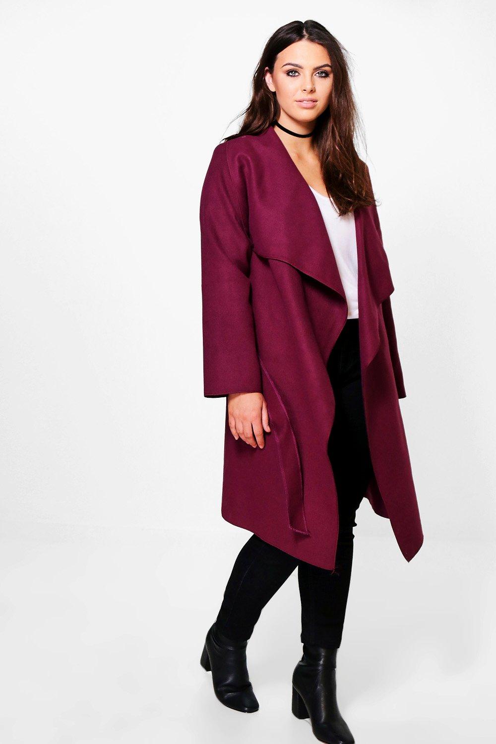 Boohoo Womens Plus Rosie Wool Look Wrap Front Coat | eBay