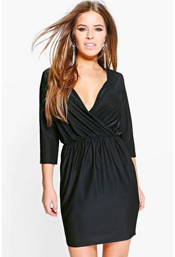 Petite Gracie Low Plunge Wrap Dress