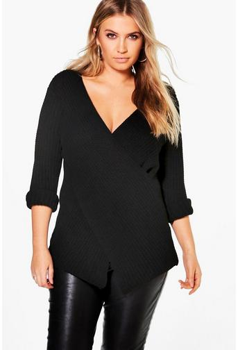 Plus Laura Rib Knit Front Jumper