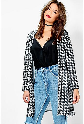 Plus Anna Dogtooth Duster Coat
