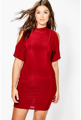 Plus Mandy Cold Shoulder Slinky Bodycon Dress