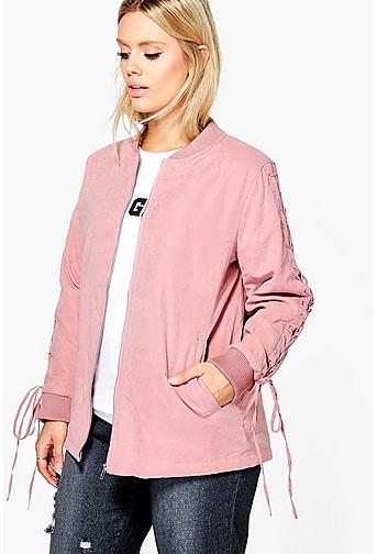 Plus Kate Lace Up Detail Bomber