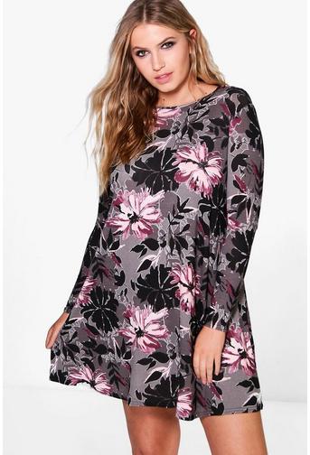 Plus Amelia Floral Print Swing Dress!