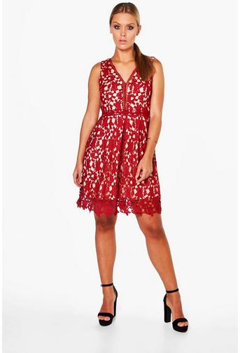 Plus Sophie Boutique Crochet Lace Skater Dress