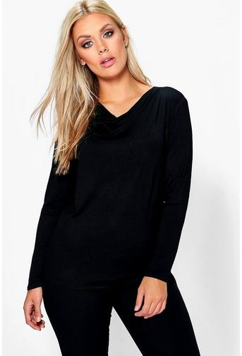 Plus Elizabeth High Neck Cowl Top