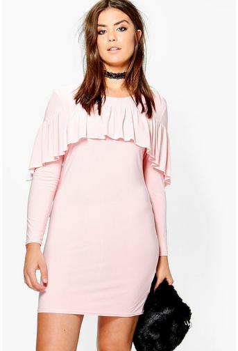 Plus Annabelle Ruffle Slinky Dress