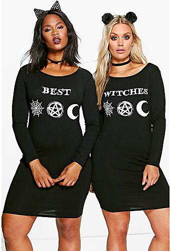 Plus Liz 'Best Witches' Halloween 2 Pack Bodycon Dress