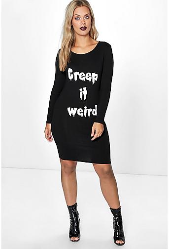 Plus Sue 'Creep It Wierd' Halloween Bodycon Dress