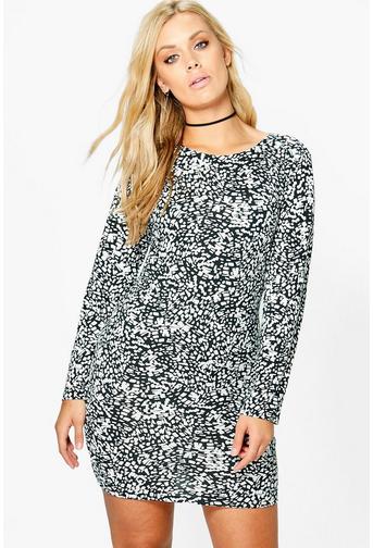 Plus Corinna Mono Long Sleeve Bodycon Dress