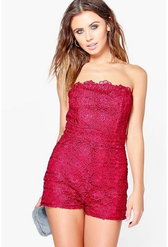 Petite Laurie Crochet Bandeau Playsuit
