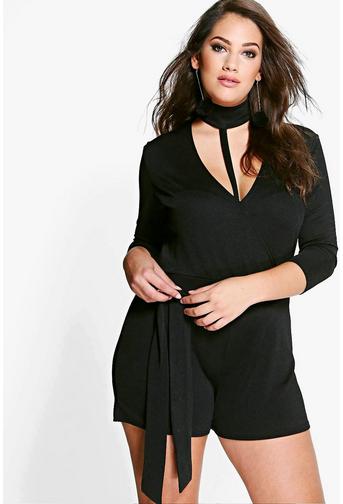Plus Mollie Choker Detail Playsuit