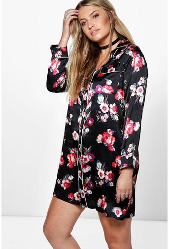 Plus Jessie Floral Woven Pyjama Dress