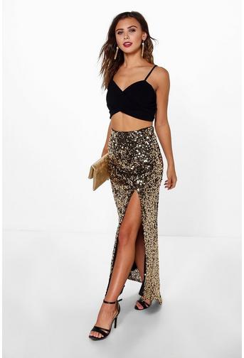 Petite Jules Sequin Maxi Skirt