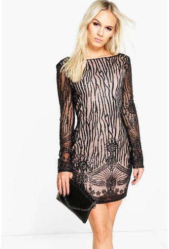 Petite Jessica Scoop Back Embellished Dress