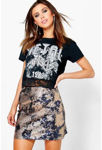 Petite Lizzie Sequin Aline Mini Skirt