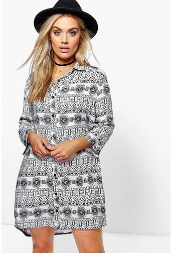 Plus Elda Paisley Shirt Dress