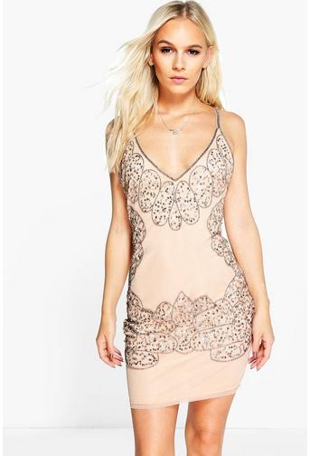 Petite Mimi Beaded Cut Out Bodycon Dress