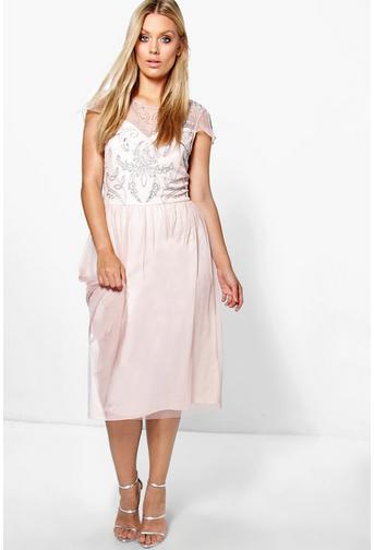 Plus Lucienne Embellished Babydoll Dress