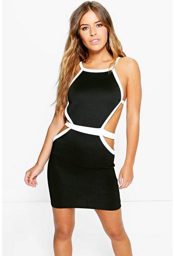 Petite Robyn Strap Cut Out Detail Bodycon Dress