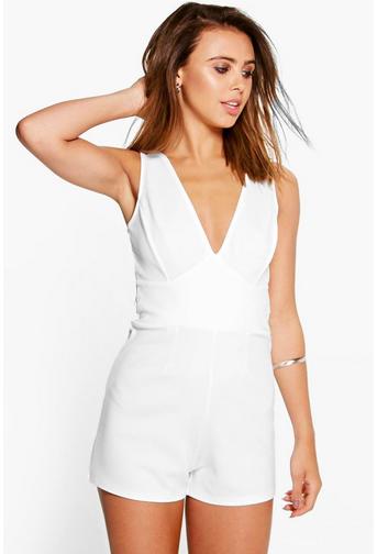 Petite Roxanne Cross Back Detail Playsuit