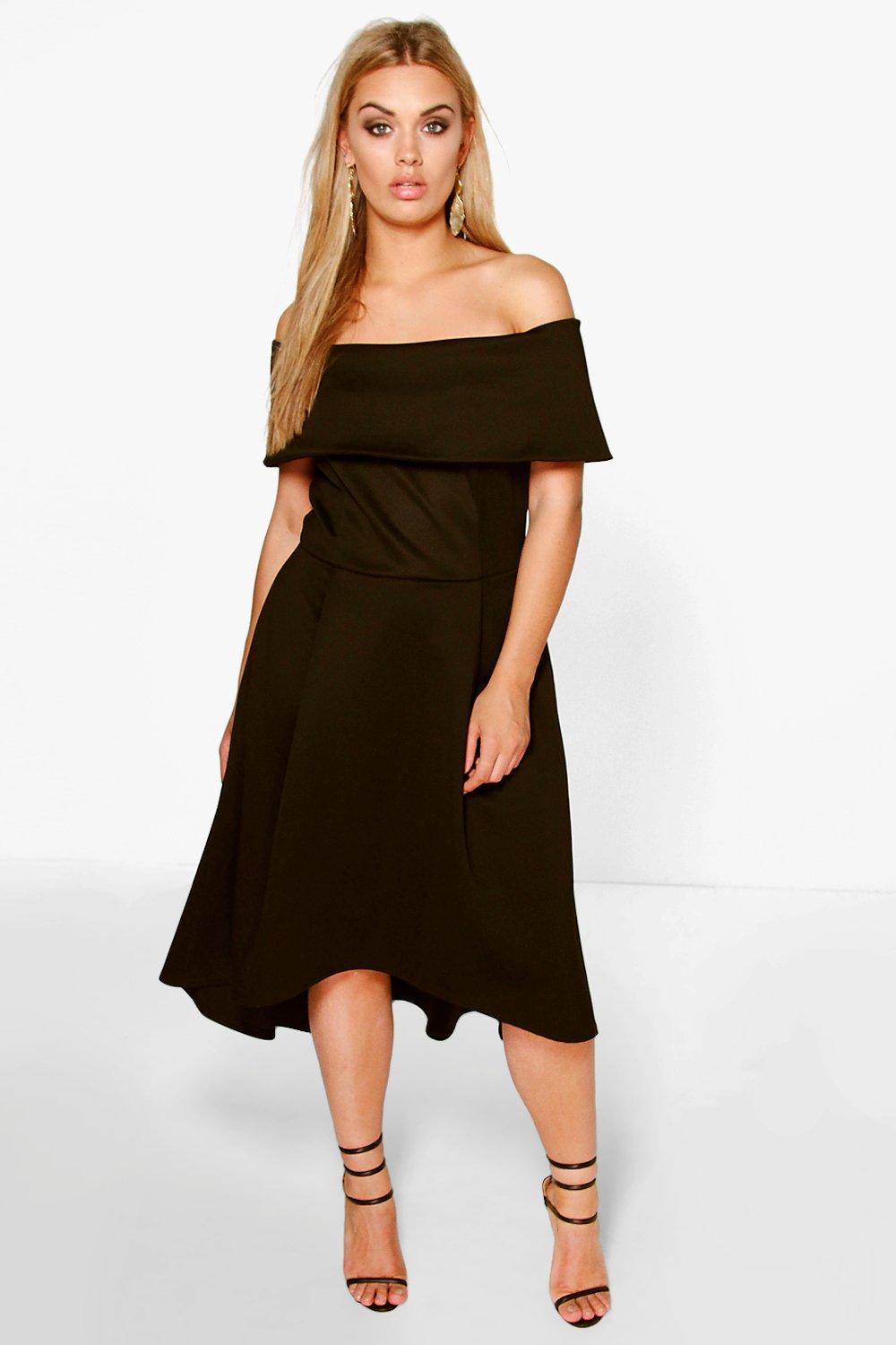 Boohoo Womens Plus Elizabeth Double Layer Midi Dress