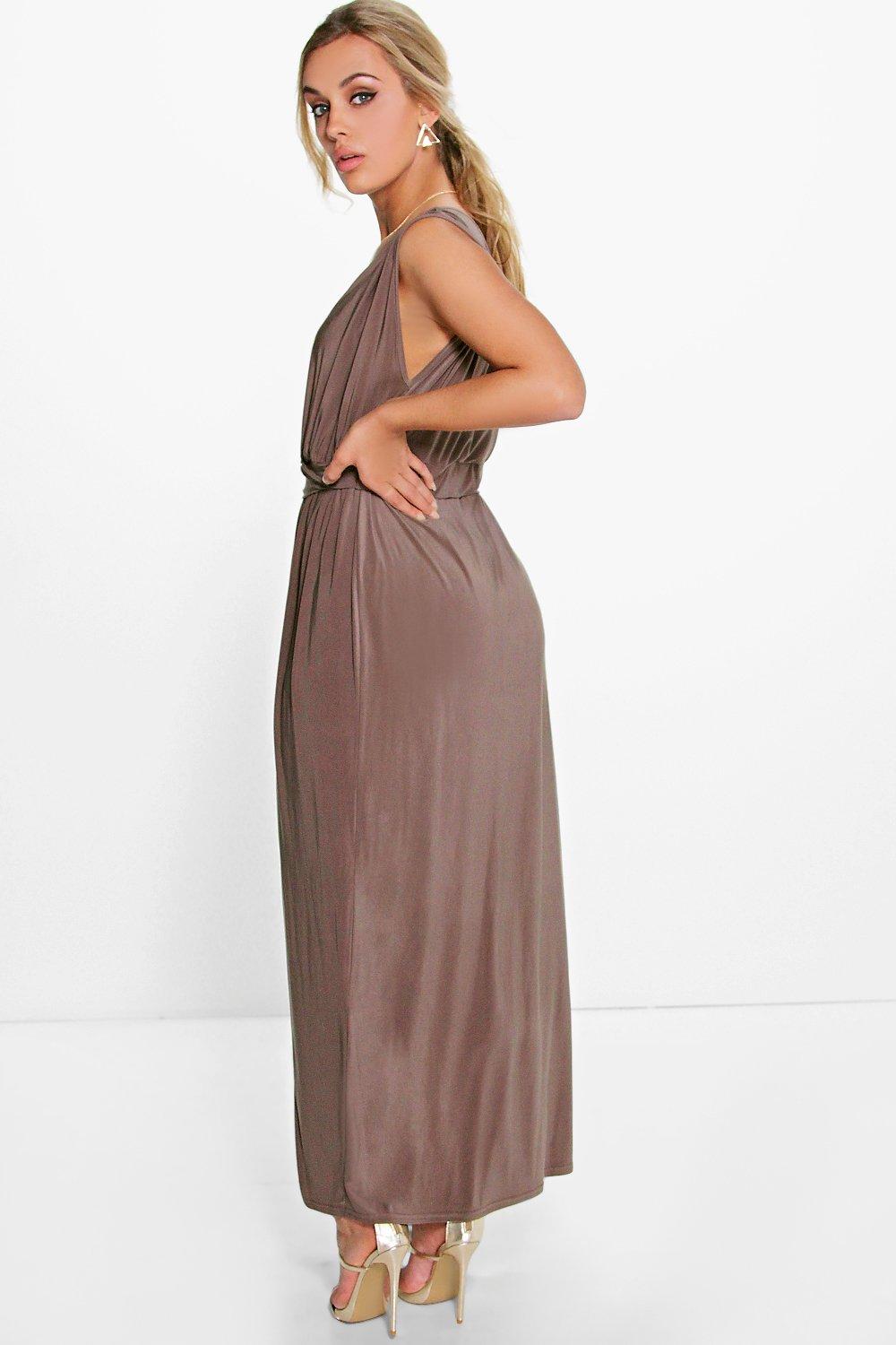 Boohoo Womens Plus Amy Plunge Detail Maxi Dress | eBay