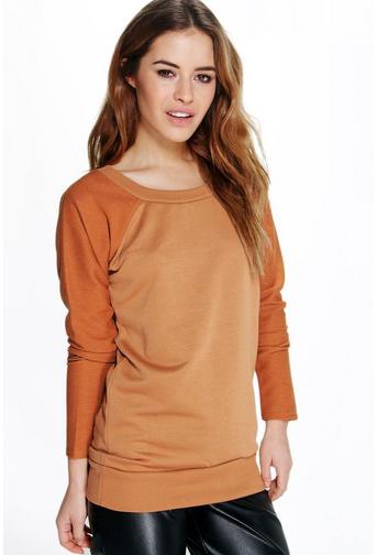 Petite Donna Raglan Sleeve Contrast Sweat