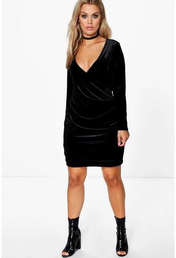 Plus Isla Velvet Wrap Dress