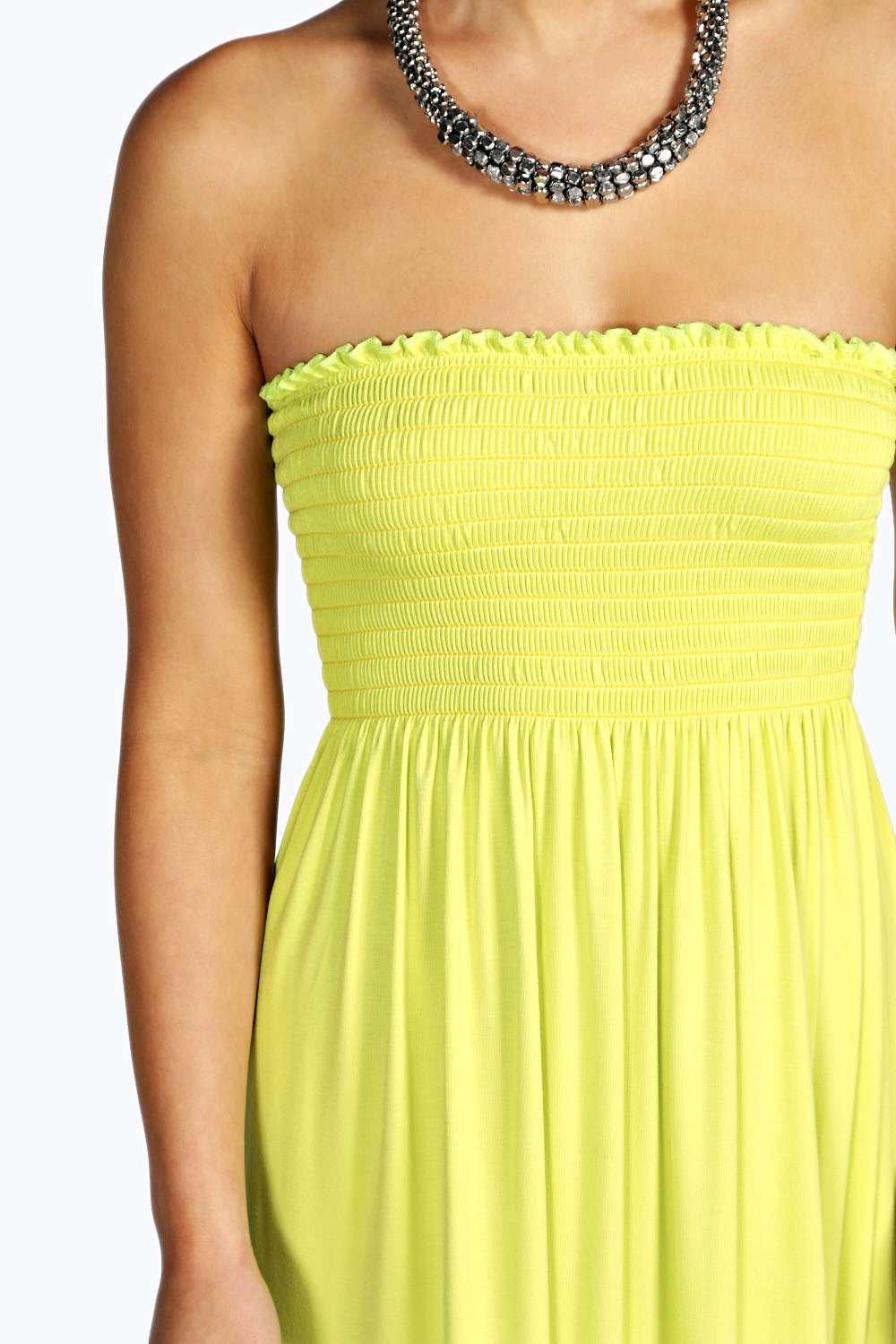 shirred bandeau dress