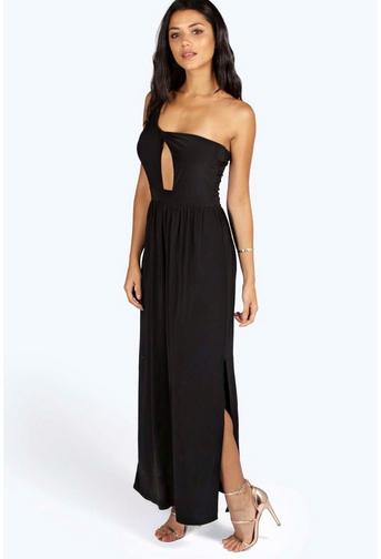 Petite Lucia One Shoulder Drape Front Maxi