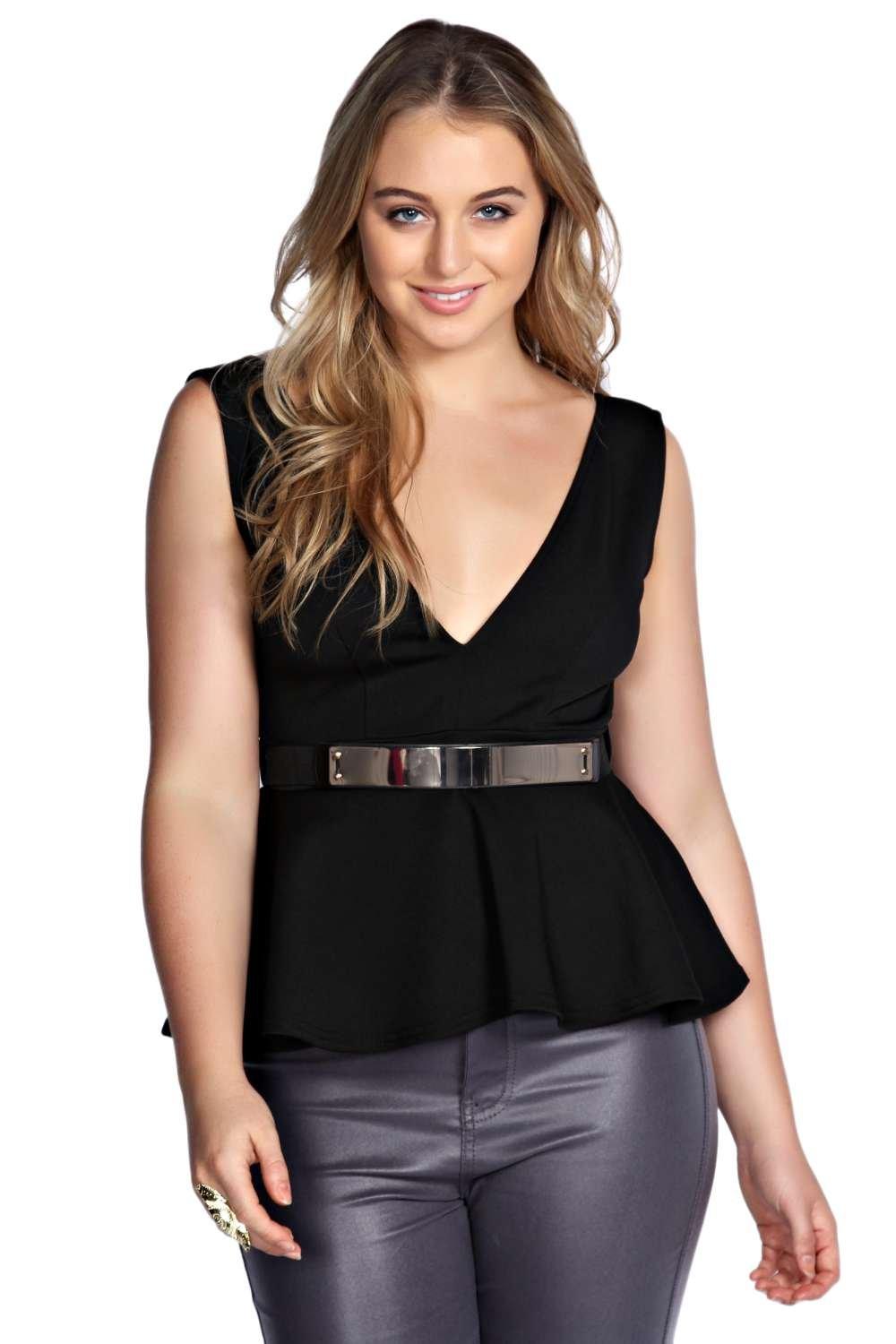 peplum top boohoo