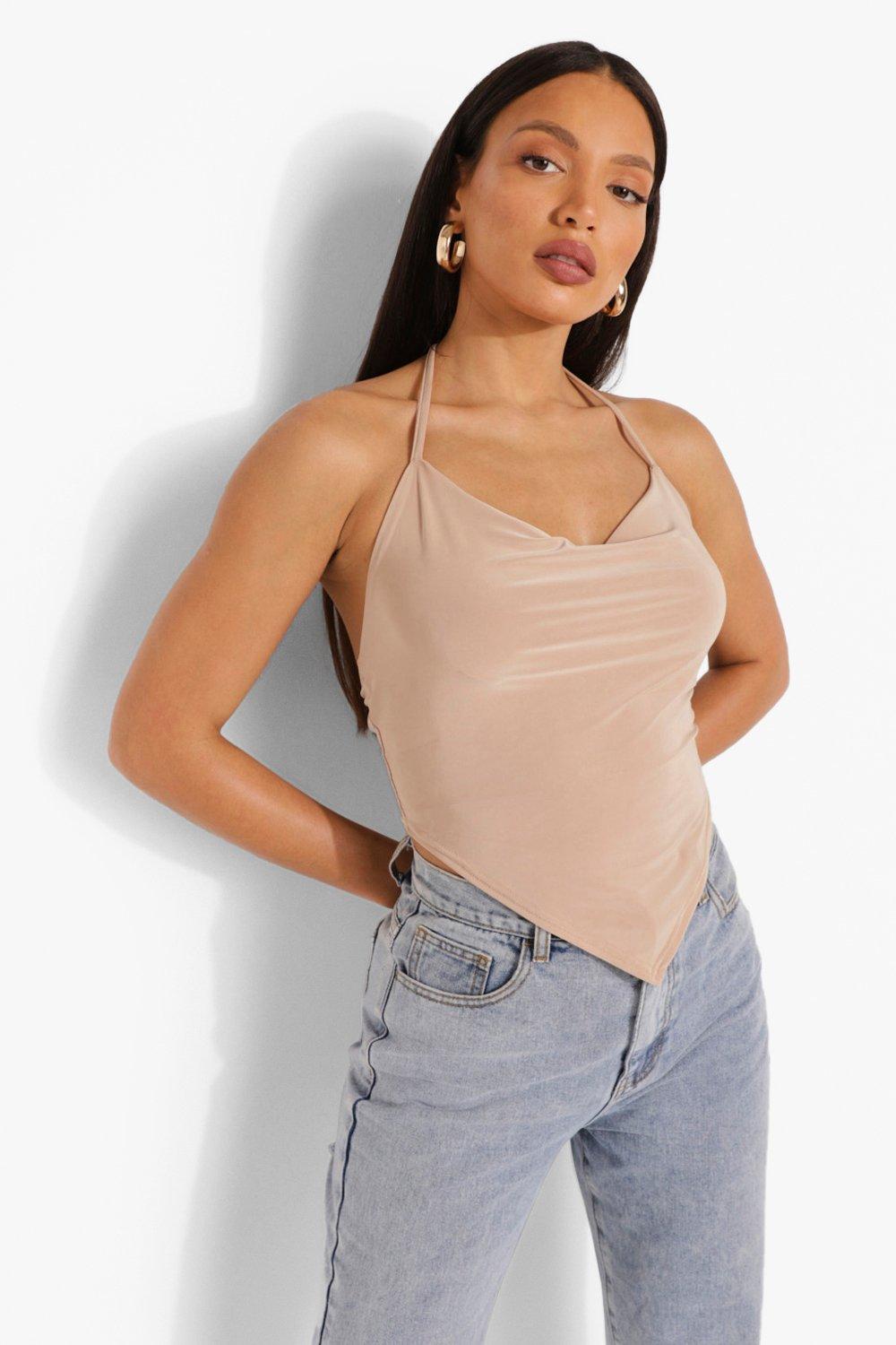 "Tall" - Crop Top Dos Nu - Nude - Roche - 42, Nude -