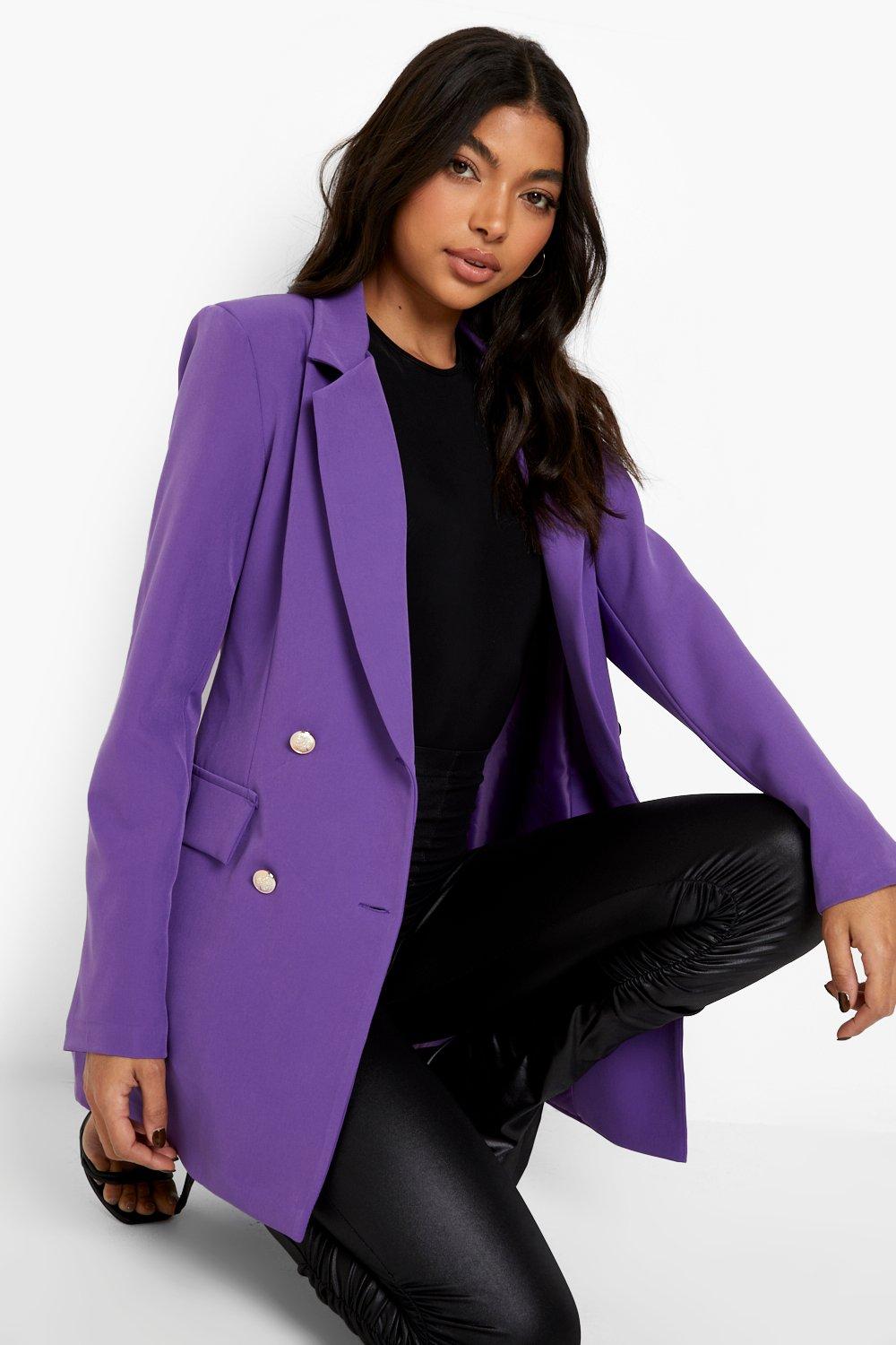 Boohoo Tall Getailleerde Blazer Met Knoop Detail, Purple