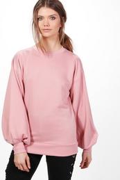 Tall Balloon Sleeve Cut Out Back Sweater