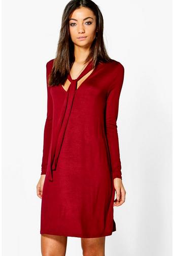 Tall Riva Tie Neck Swing Dress