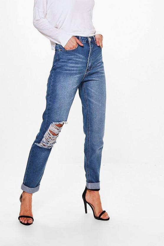 tall ripped boyfriend jeans boohoo