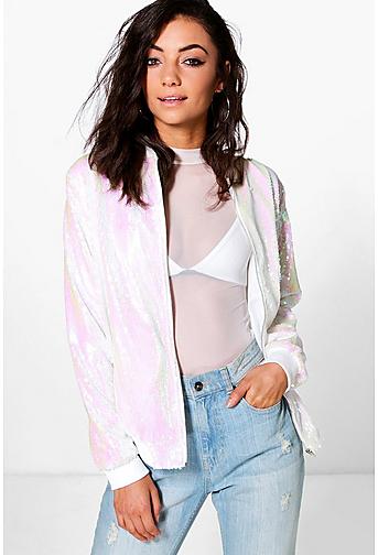 Tall Lana All Over Sequin Bomber