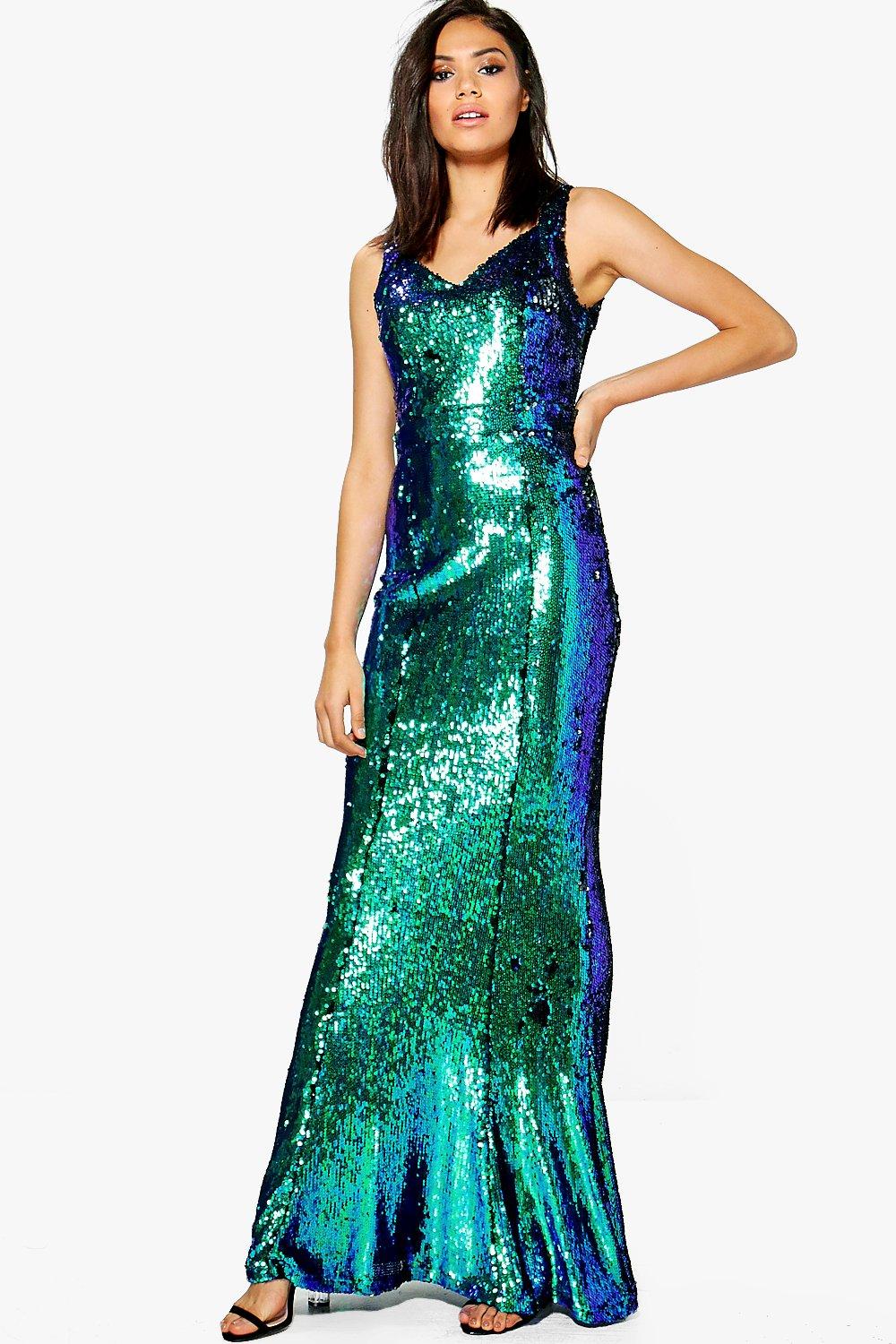 boohoo sequin maxi